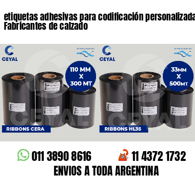 etiquetas adhesivas para codificación personalizada Fabricantes de calzado