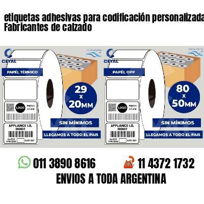 etiquetas adhesivas para codificación personalizada Fabricantes de calzado