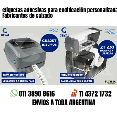 etiquetas adhesivas para codificación personalizada Fabricantes de calzado