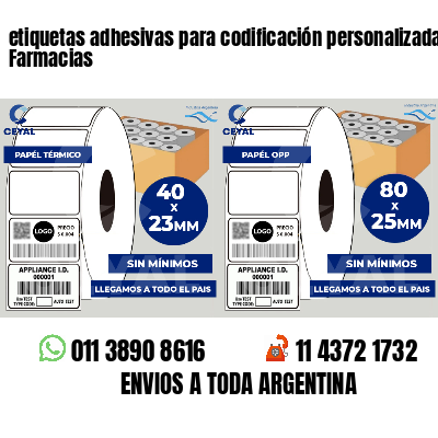etiquetas adhesivas para codificación personalizada Farmacias