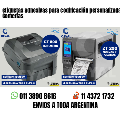 etiquetas adhesivas para codificación personalizada Gomerías