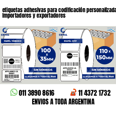 etiquetas adhesivas para codificación personalizada Importadores y exportadores