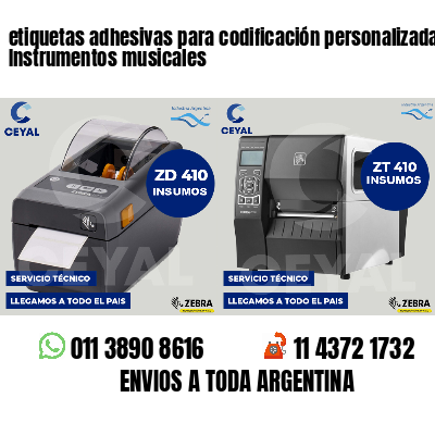 etiquetas adhesivas para codificación personalizada Instrumentos musicales