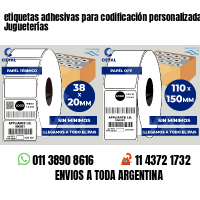 etiquetas adhesivas para codificación personalizada Jugueterías