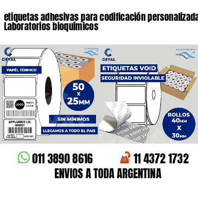 etiquetas adhesivas para codificación personalizada Laboratorios bioquímicos