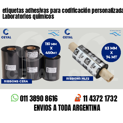 etiquetas adhesivas para codificación personalizada Laboratorios químicos