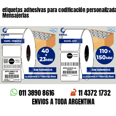 etiquetas adhesivas para codificación personalizada Mensajerías