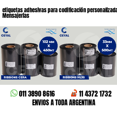 etiquetas adhesivas para codificación personalizada Mensajerías