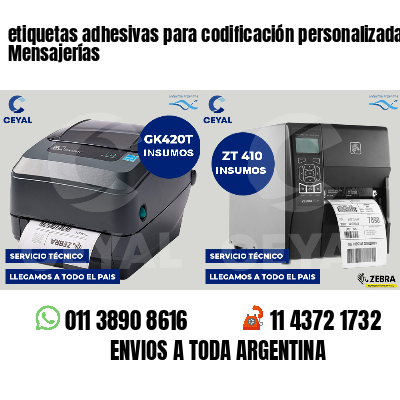 etiquetas adhesivas para codificación personalizada Mensajerías