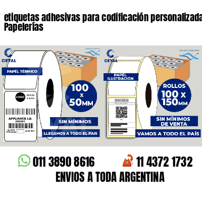 etiquetas adhesivas para codificación personalizada Papelerías