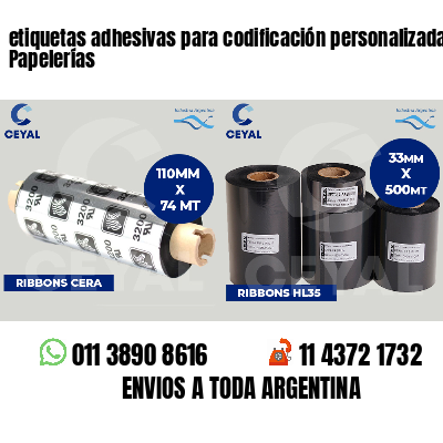 etiquetas adhesivas para codificación personalizada Papelerías