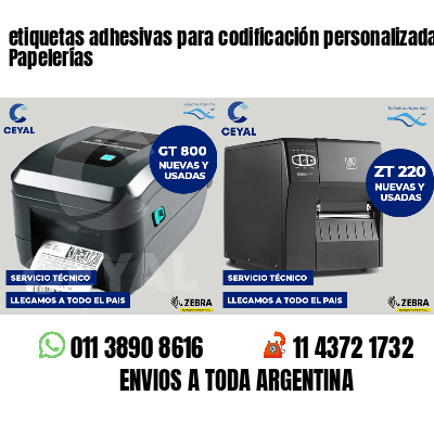 etiquetas adhesivas para codificación personalizada Papelerías