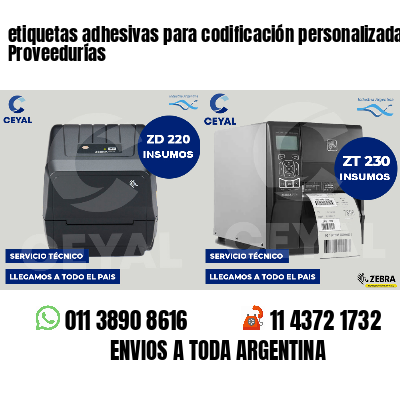 etiquetas adhesivas para codificación personalizada Proveedurías