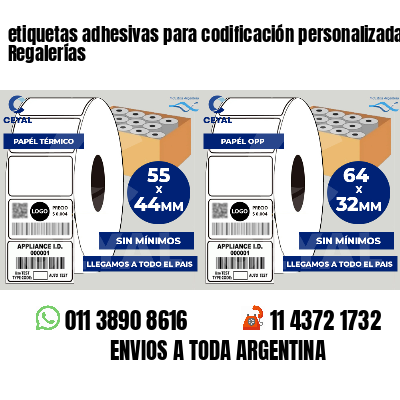 etiquetas adhesivas para codificación personalizada Regalerías