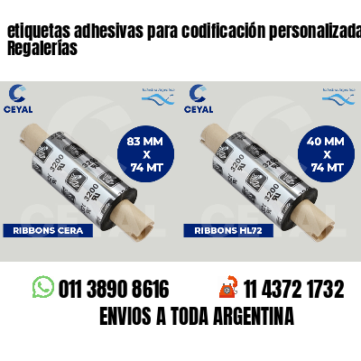 etiquetas adhesivas para codificación personalizada Regalerías