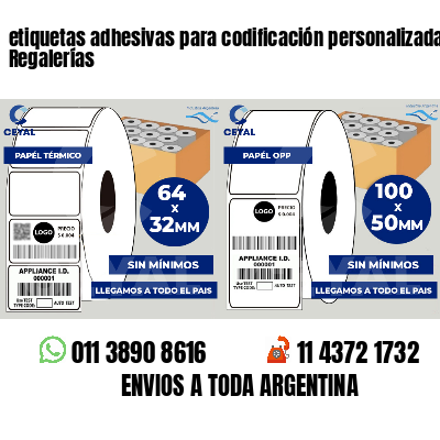 etiquetas adhesivas para codificación personalizada Regalerías