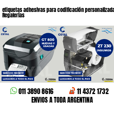 etiquetas adhesivas para codificación personalizada Regalerías