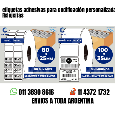 etiquetas adhesivas para codificación personalizada Relojerías