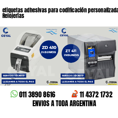 etiquetas adhesivas para codificación personalizada Relojerías