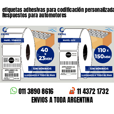 etiquetas adhesivas para codificación personalizada Respuestos para automotores