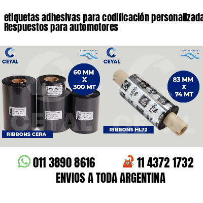 etiquetas adhesivas para codificación personalizada Respuestos para automotores