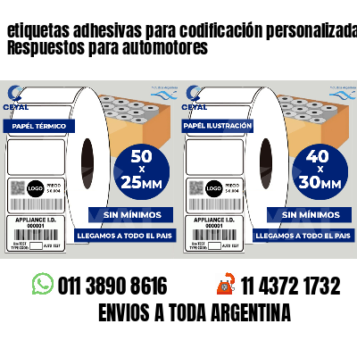 etiquetas adhesivas para codificación personalizada Respuestos para automotores