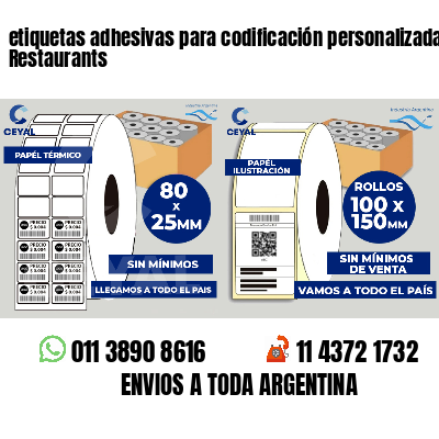 etiquetas adhesivas para codificación personalizada Restaurants