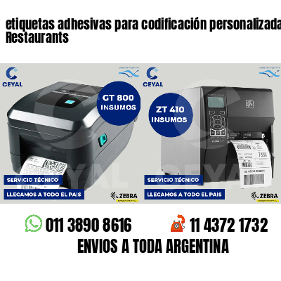 etiquetas adhesivas para codificación personalizada Restaurants