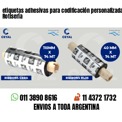 etiquetas adhesivas para codificación personalizada Rotisería