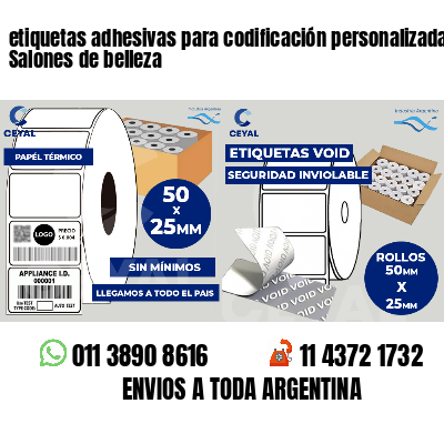 etiquetas adhesivas para codificación personalizada Salones de belleza