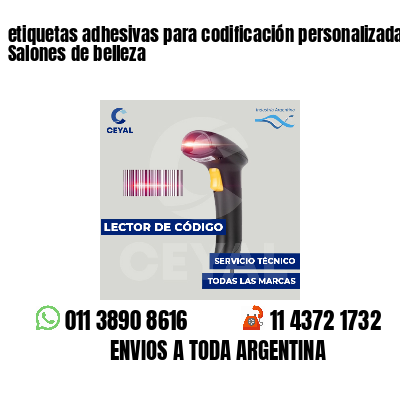 etiquetas adhesivas para codificación personalizada Salones de belleza