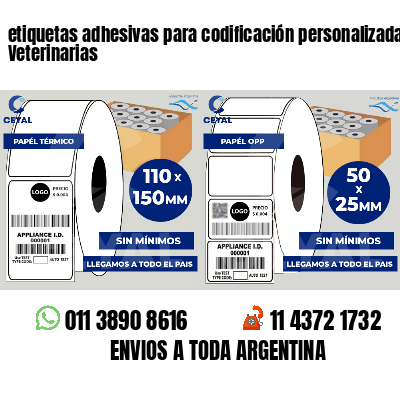 etiquetas adhesivas para codificación personalizada Veterinarias
