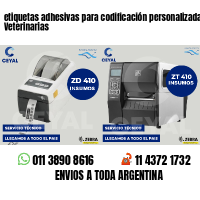etiquetas adhesivas para codificación personalizada Veterinarias