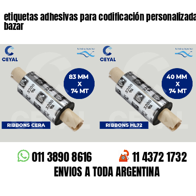 etiquetas adhesivas para codificación personalizada bazar