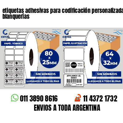 etiquetas adhesivas para codificación personalizada blanquerías