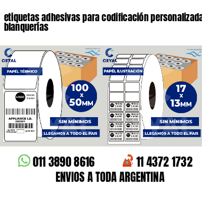 etiquetas adhesivas para codificación personalizada blanquerías