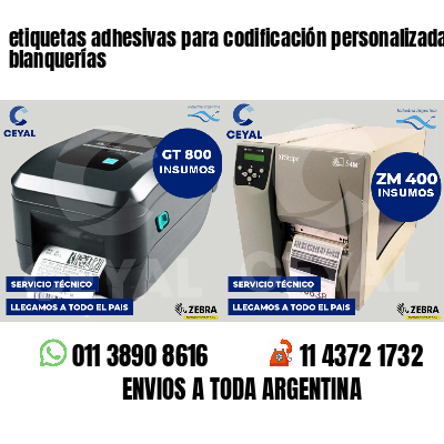 etiquetas adhesivas para codificación personalizada blanquerías