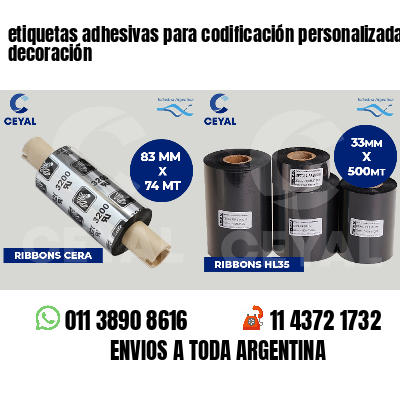 etiquetas adhesivas para codificación personalizada decoración