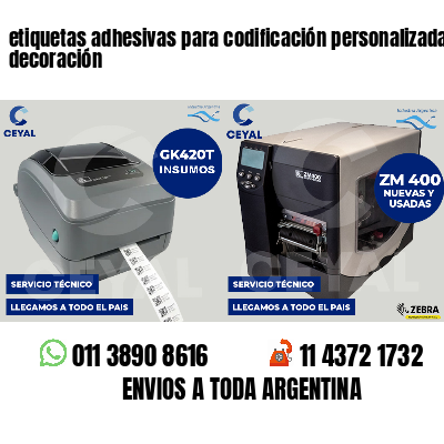 etiquetas adhesivas para codificación personalizada decoración