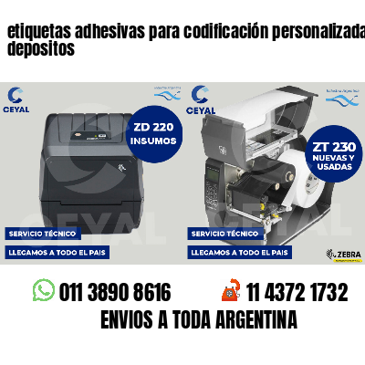 etiquetas adhesivas para codificación personalizada depositos