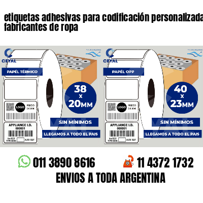 etiquetas adhesivas para codificación personalizada fabricantes de ropa