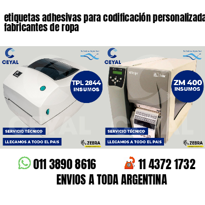 etiquetas adhesivas para codificación personalizada fabricantes de ropa