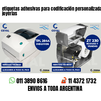 etiquetas adhesivas para codificación personalizada joyerias