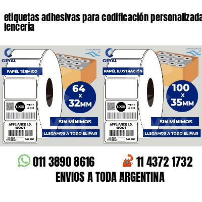 etiquetas adhesivas para codificación personalizada lenceria
