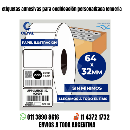 etiquetas adhesivas para codificación personalizada lenceria