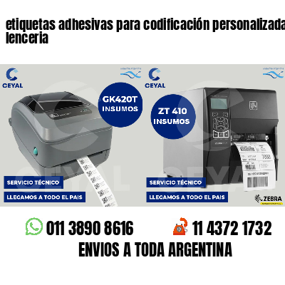 etiquetas adhesivas para codificación personalizada lenceria