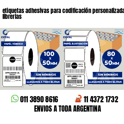 etiquetas adhesivas para codificación personalizada librerias