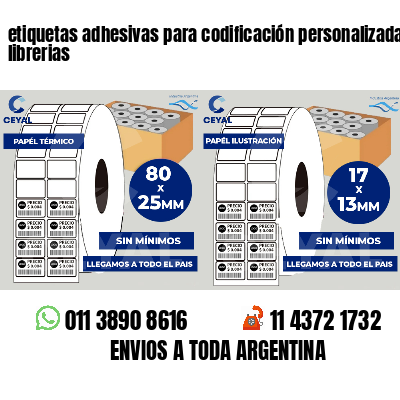 etiquetas adhesivas para codificación personalizada librerias
