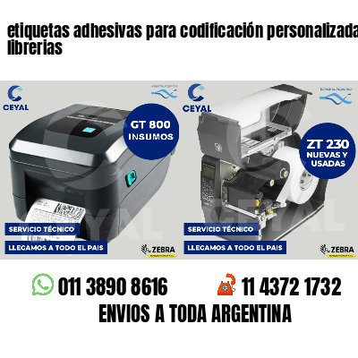 etiquetas adhesivas para codificación personalizada librerias