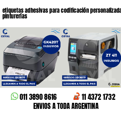 etiquetas adhesivas para codificación personalizada pinturerías